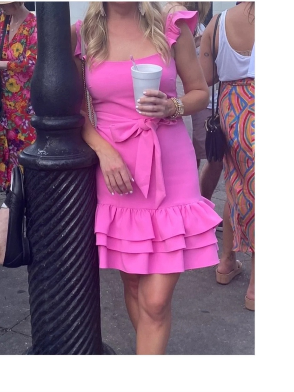 Likely Bubblegum Pink Charlotte Ruffle Mini Dress 4 New